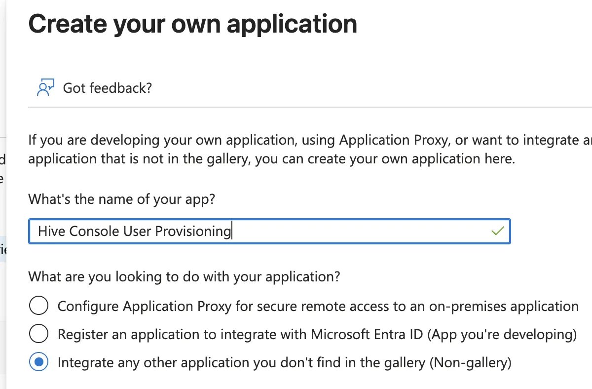 Create an enterprise application