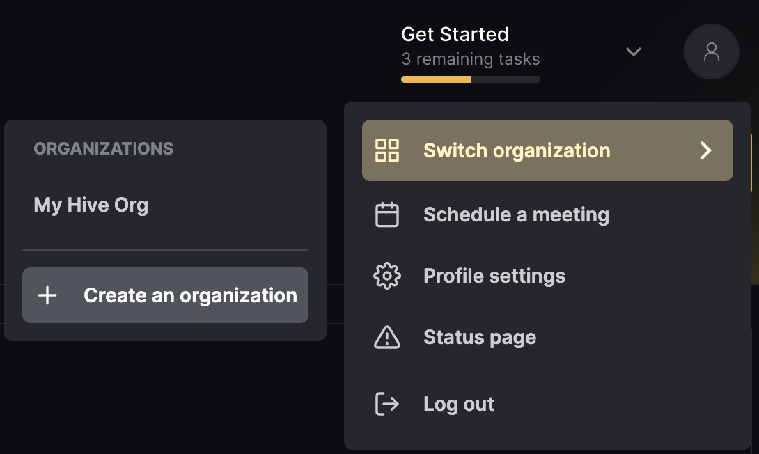 Creating an organization