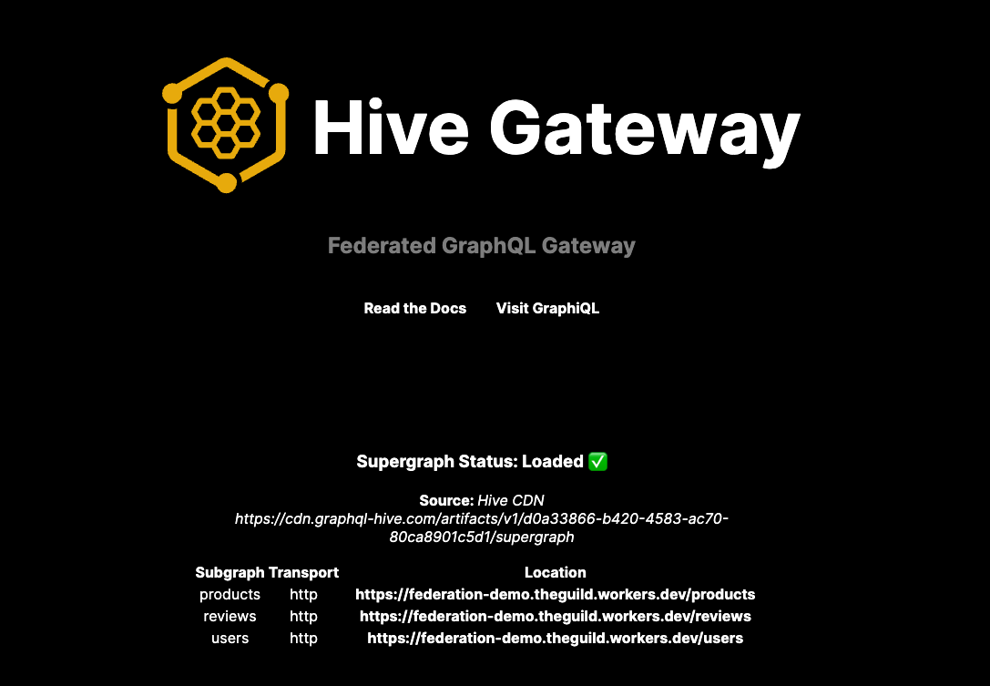 Hive Gateway Landing Page