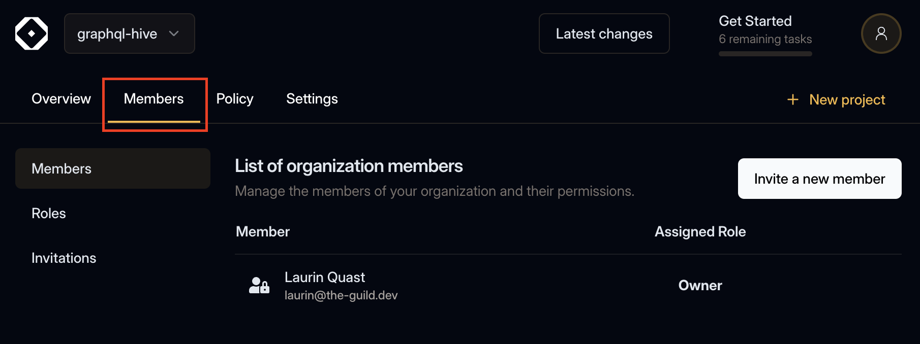 Organization Member Section