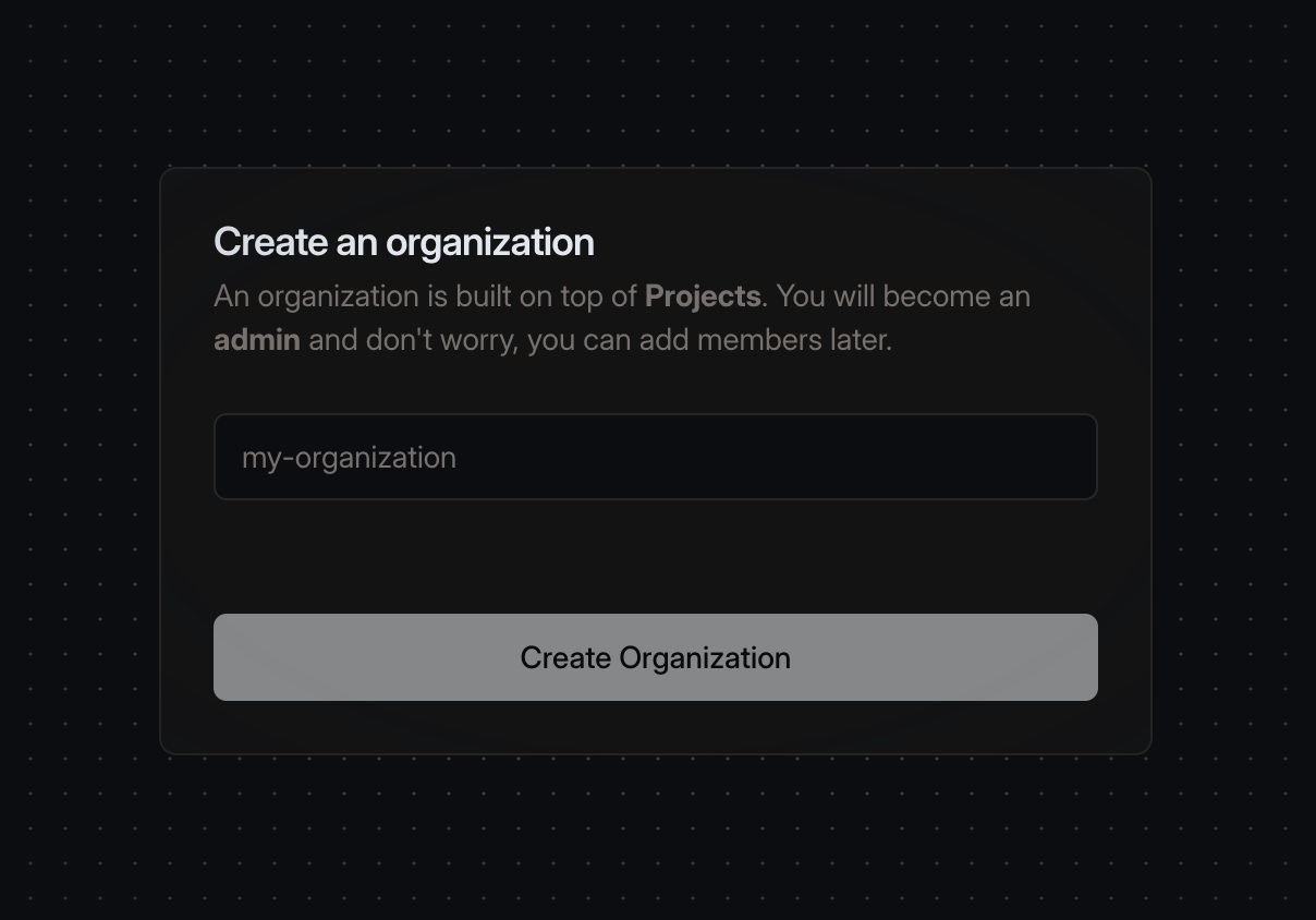 Create Organization Form