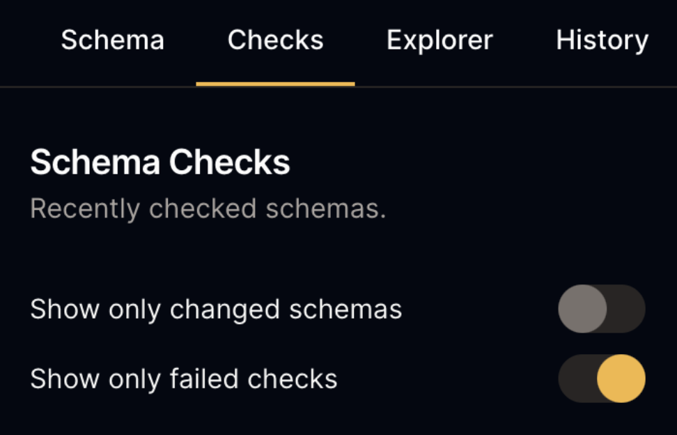 Schema checks filters