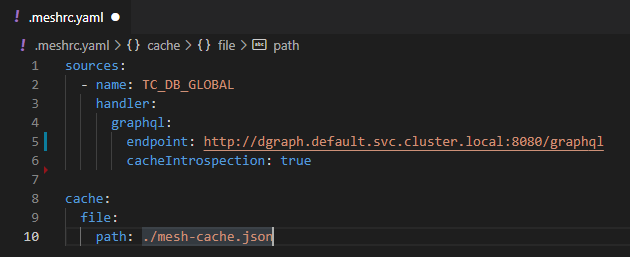 GraphQL Meshrc file