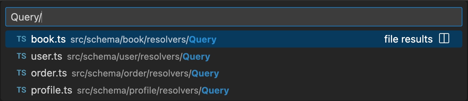 Search for resolver files easily because the filesystem location matches schema location