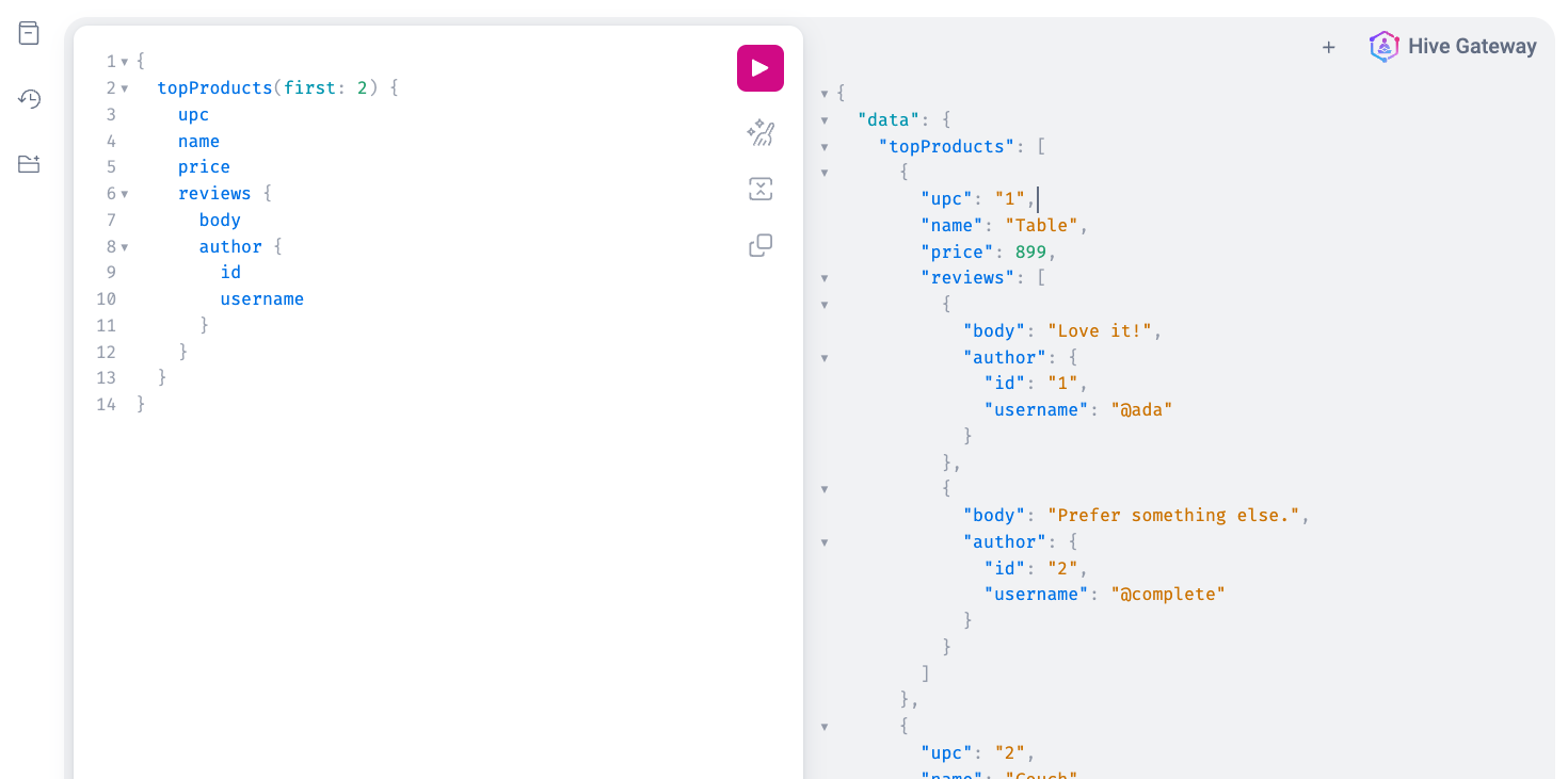 Hive Gateway GraphiQL